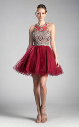 3 of 7 Cinderella Divine UJ0119 Dress Burgundy-Gold