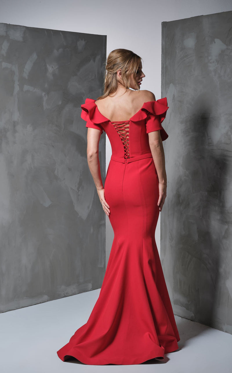 Rozallini Y0145 Dress Scarlet-Red