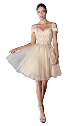 2 of 5 Cinderella Divine CD0132 Dress Champagne