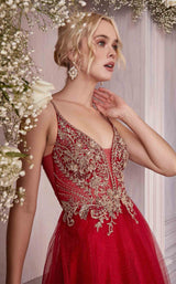 4 of 5 Cinderella Divine CD0195 Dress Burgundy-Gold