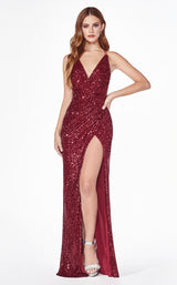 1 of 6 Cinderella Divine CDS345 Dress Burgundy