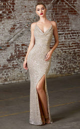 1 of 3 Cinderella Divine CF199 Dress Champagne