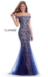 1 of 4 Clarisse 8014 Dress Navy-Nude