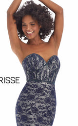 3 of 4 Clarisse 8242 Dress Navy-Silver