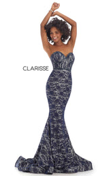 1 of 4 Clarisse 8242 Dress Navy-Silver