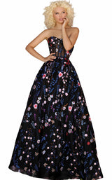 1 of 4 Clarisse 8243 Dress Black-Royal-Multi