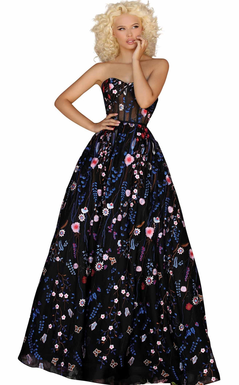 Clarisse 8243 Dress Black-Royal-Multi