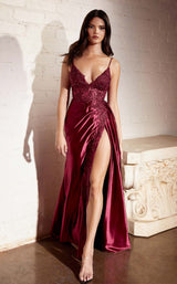 1 of 4 Cinderella Divine CM318 Dress Burgundy