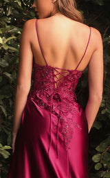 4 of 4 Cinderella Divine CM318 Dress Burgundy