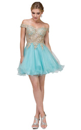 1 of 5 Dancing Queen 2130 Dress Aqua