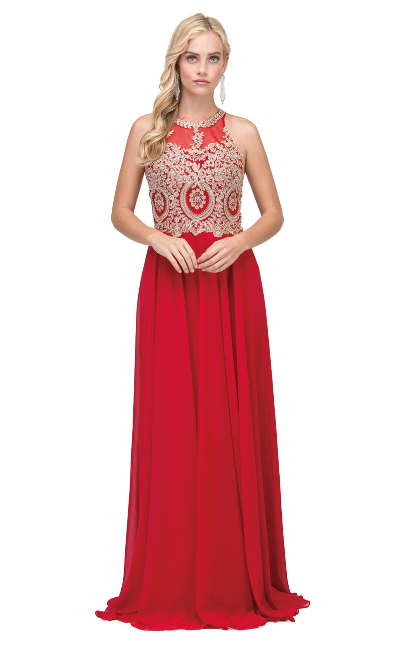 Dancing Queen 2234 Dress Red-Gold