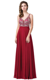 1 of 5 Dancing Queen 2669 Dress Burgundy