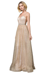 1 of 3 Dancing Queen 2834 Dress Gold