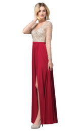 1 of 4 Dancing Queen 2839 Dress Burgundy