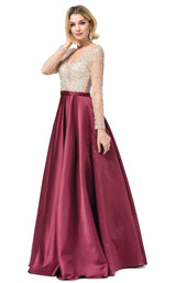 1 of 2 Dancing Queen 2840 Dress Burgundy