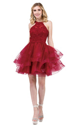 1 of 5 Dancing Queen 3078 Dress Burgundy