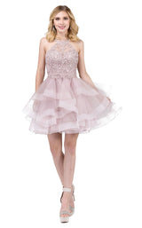 3 of 5 Dancing Queen 3078 Dress Dusty-Pink