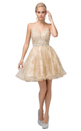 1 of 3 Dancing Queen 3152 Dress Gold