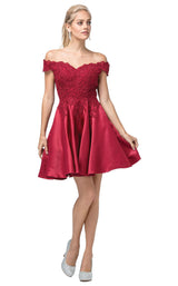 1 of 5 Dancing Queen 3213 Dress Burgundy