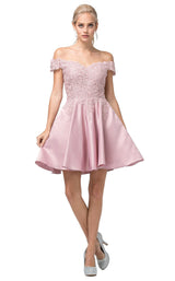 2 of 5 Dancing Queen 3213 Dress Dusty-Pink