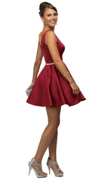 2 of 7 Dancing Queen 9504 Dress Burgundy