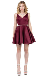 6 of 7 Dancing Queen 9504 Dress Wine