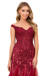 5 of 8 Nox Anabel J325 Dress Burgundy-Nude