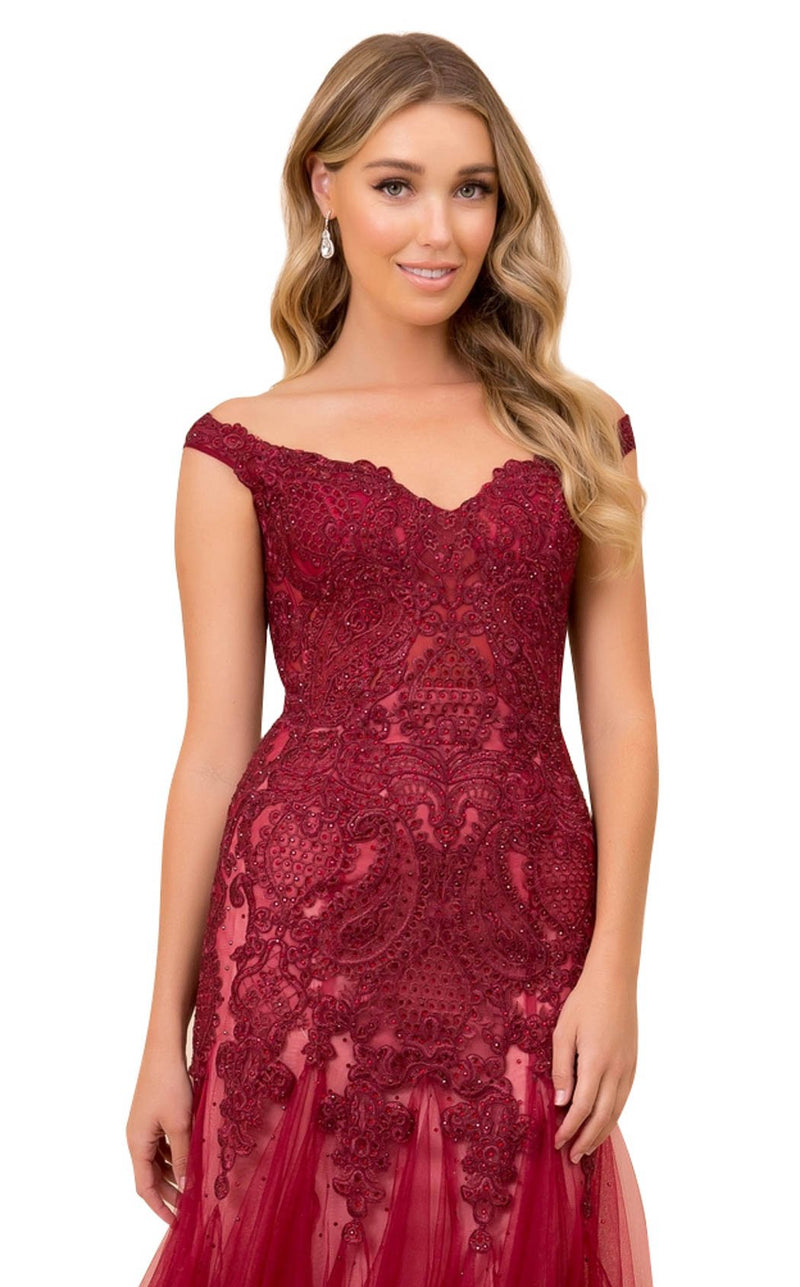 Nox Anabel J325 Dress Burgundy-Nude