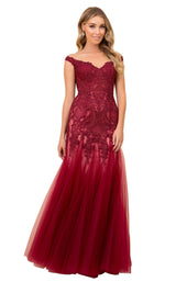 1 of 8 Nox Anabel J325 Dress Burgundy-Nude