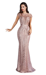 1 of 3 Cinderella Divine J768 Dress Rose-Gold