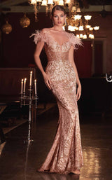 1 of 5 Cinderella Divine J824 Dress Rose-Gold