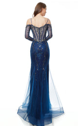 3 of 4 Jovani 1201 Dress Navy Gunmetal