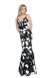 1 of 4 Jovani 2250 Dress Black White