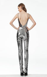 6 of 7 Jovani 64578 Jumpsuit Silver Multi