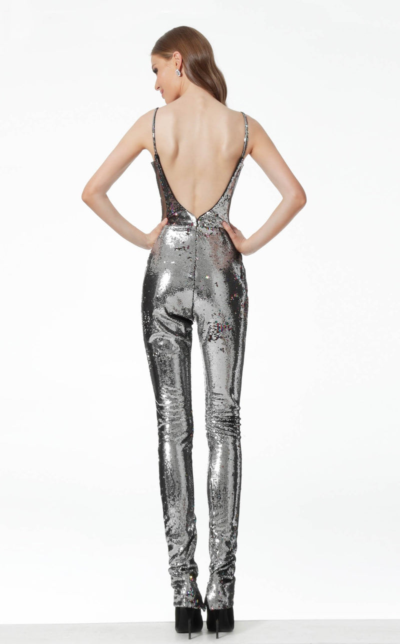 Jovani 64578 Jumpsuit Silver Multi