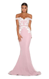 1 of 24 Portia and Scarlett Levan Gown Mauve-Ivory