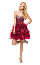 4 of 16 Nox Anabel 2853 Dress Burgundy