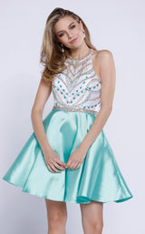 1 of 4 Nox Anabel 6247 Dress Mint-Green-White