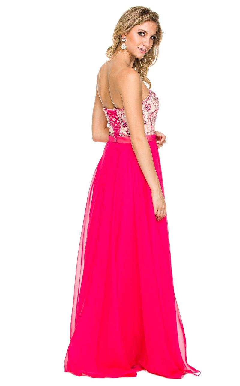 Nox Anabel 8146 Dress Fuchsia-Nude