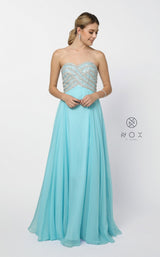 1 of 6 Nox Anabel 8147 Dress Aqua-Blue