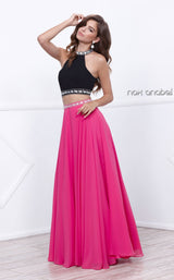 1 of 4 Nox Anabel 8214 Dress Fuchsia-Black