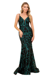 1 of 8 Nox Anabel P417 Dress Black-Green