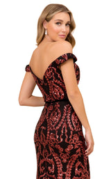 7 of 8 Nox Anabel P418 Dress Black-Burgundy