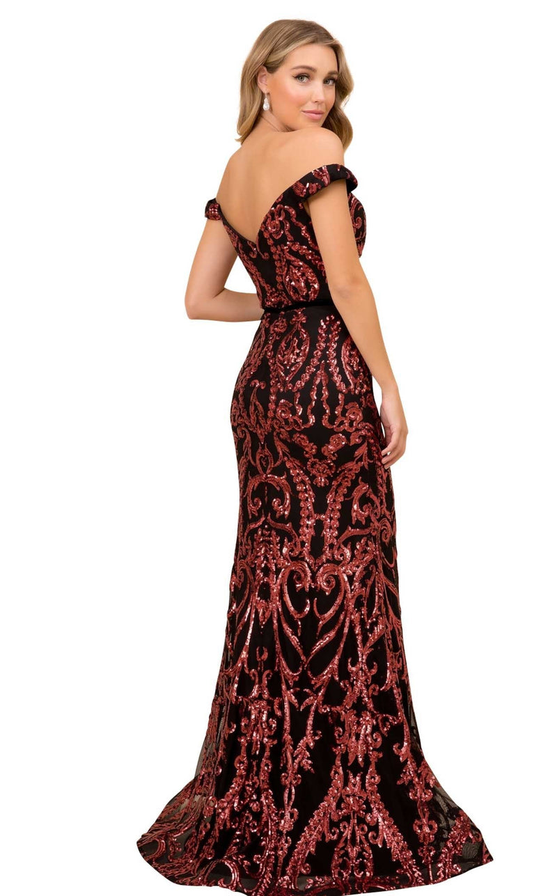 Nox Anabel P418 Dress Black-Burgundy