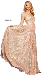 4 of 10 Sherri Hill 52474 Dress Blush-Gold