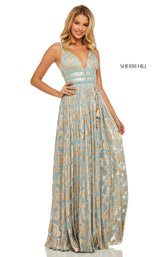 3 of 10 Sherri Hill 52474 Dress Light-Blue-Gold