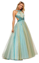 2 of 6 Sherri Hill 52403 Light-Blue-Gold