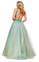 3 of 6 Sherri Hill 52403 Light-Blue-Gold