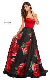 4 of 18 Sherri Hill 52722 Black-Red-Print