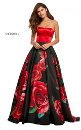 1 of 18 Sherri Hill 52722 Black-Red-Print